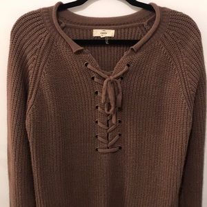 Lace up boutique sweater